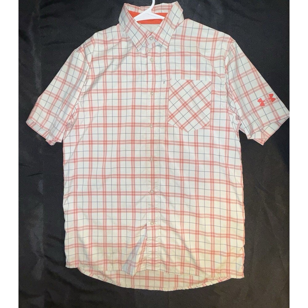 Under Armour Men’s M Plaid Short Sleeve Button Up Fishing Outdoor Shirt